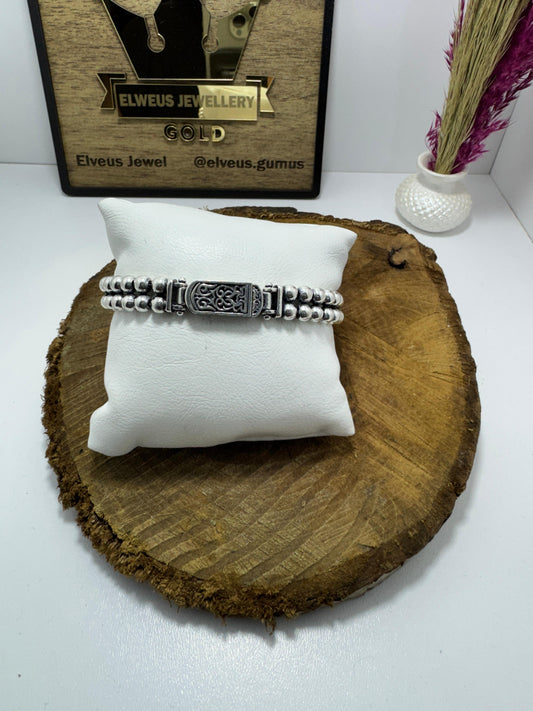 ÇİFT SIRA DORİKA TOPLU 925 AYAR GÜMÜŞ BİLEKLİK