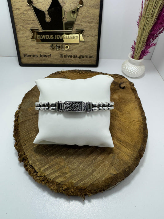 DORIKA BADEM SIRALI 925 AYAR GÜMÜŞ BİLEKLİK