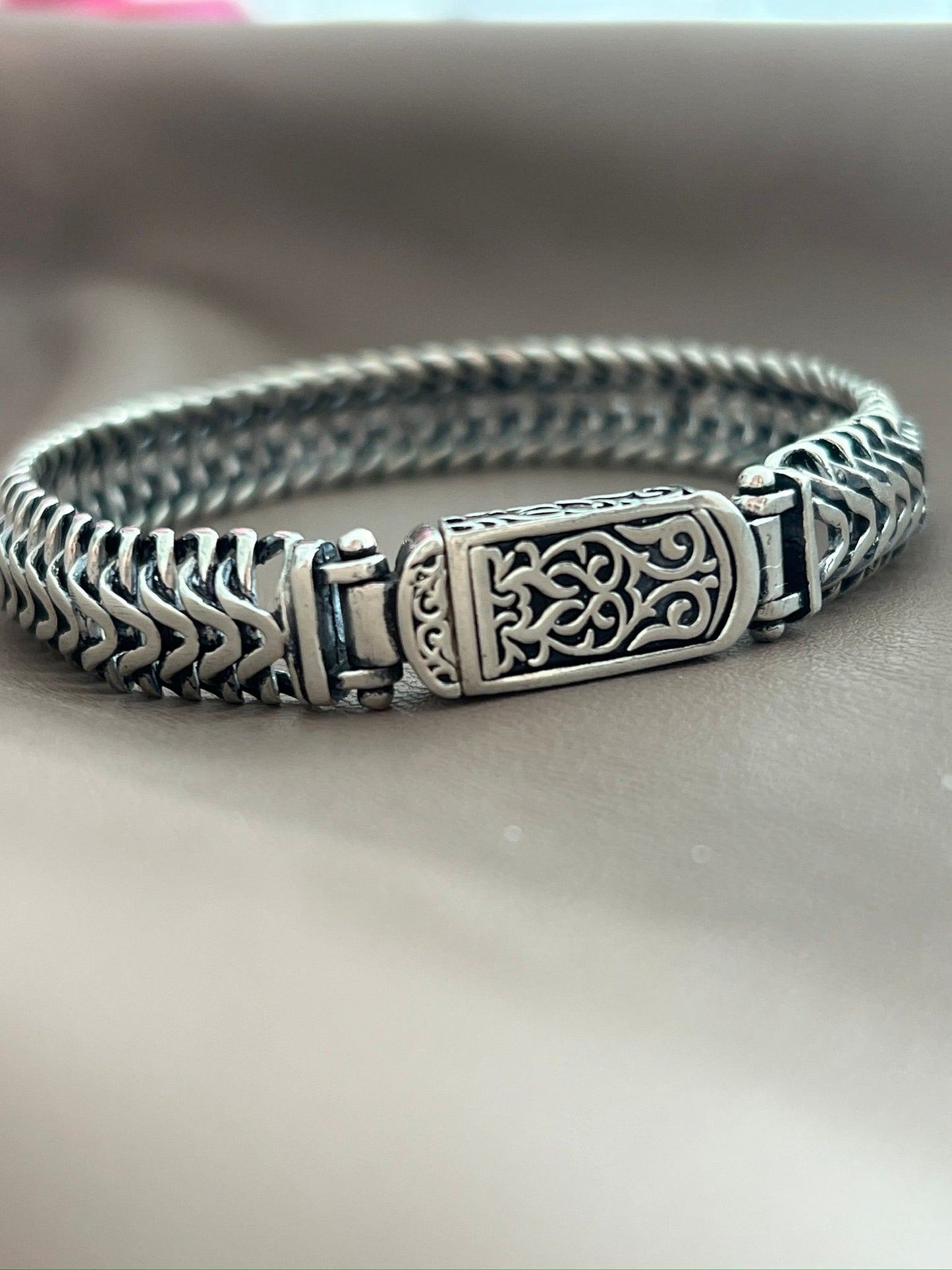 VINTAGE EL İŞİ 925 AYAR GÜMÜŞ BİLEKLİK