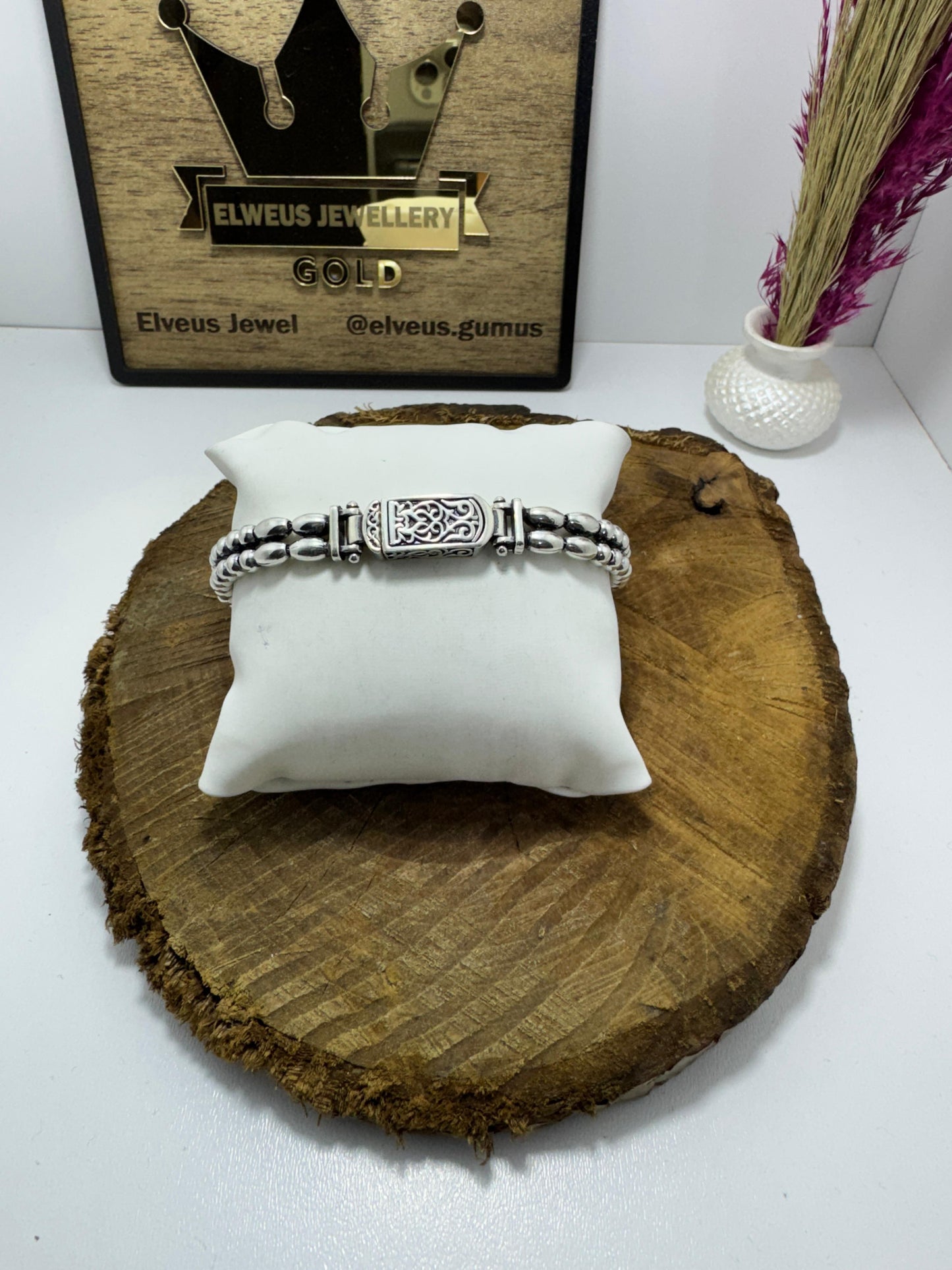 DORIKA BADEMLİ 925 AYAR GÜMÜŞ ERKEK BİLEKLİK