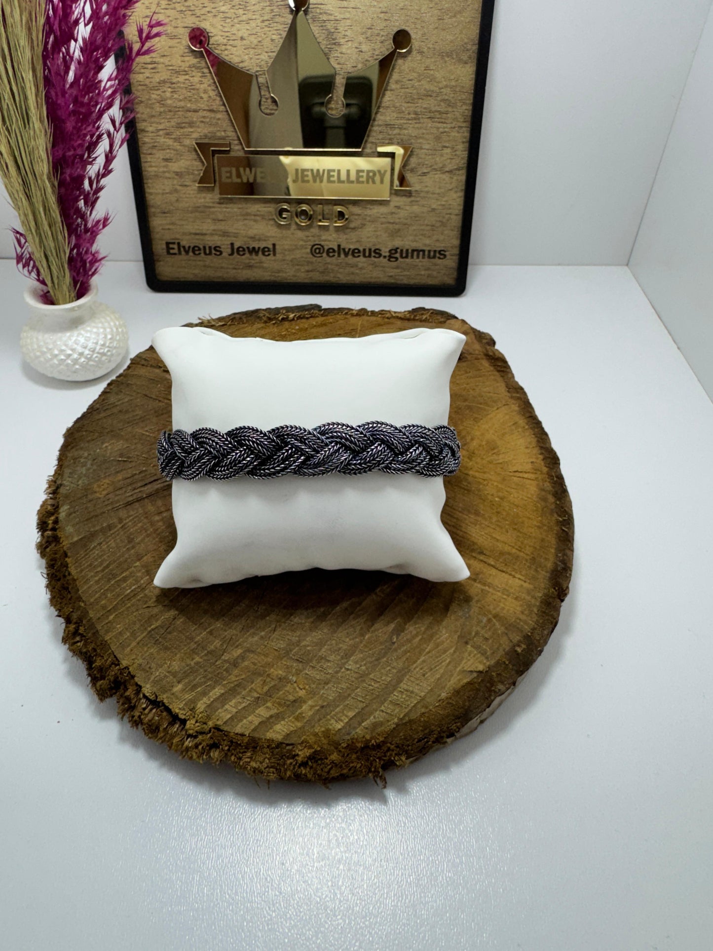 KALIN S Lİ OTANTİK ÖRGÜ 925 AYAR GÜMÜŞ BİLEKLİK