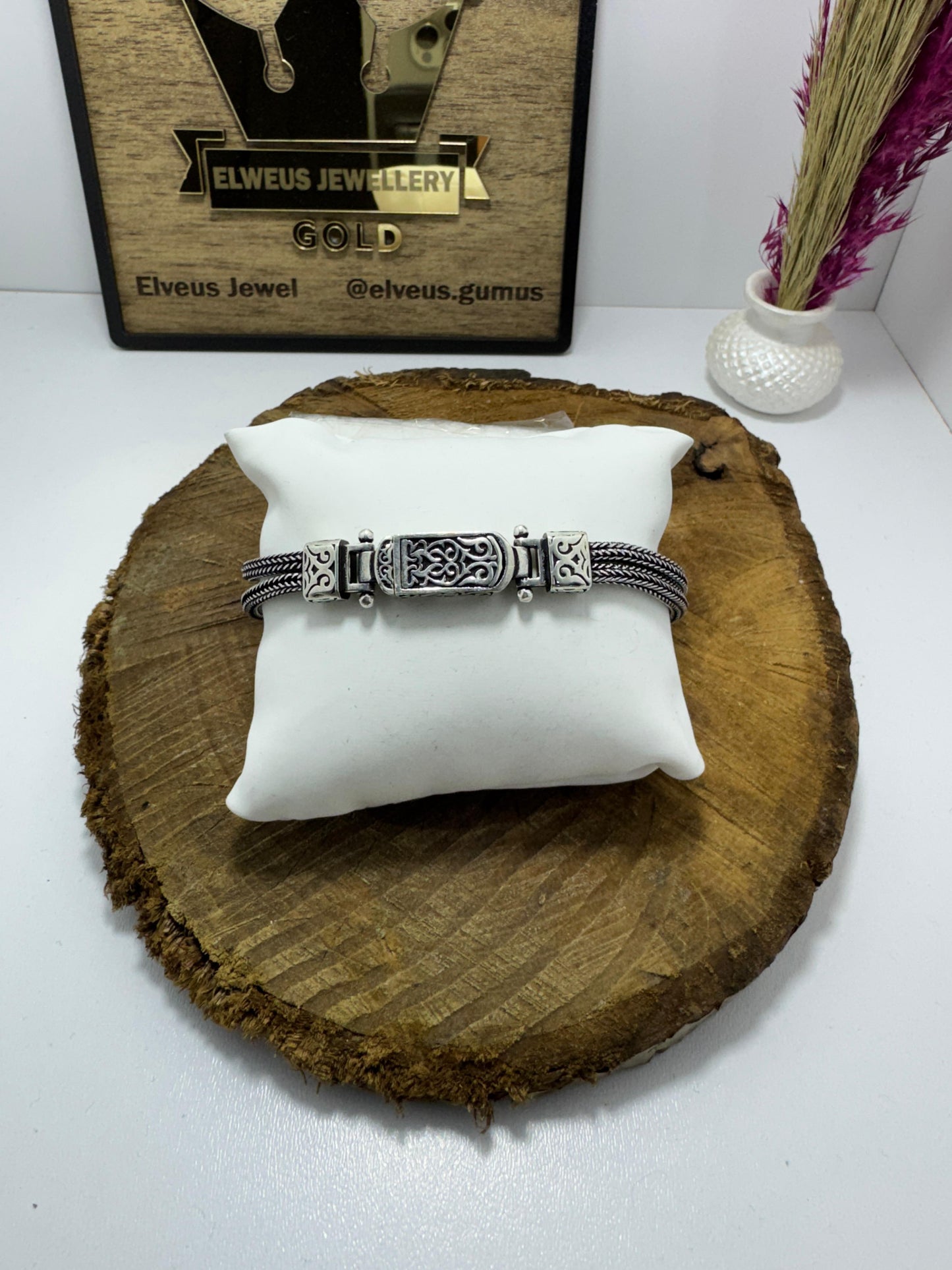 ORTA ÇİFT SIRA DORIKA 925 GÜMÜŞ ERKEK BİLEKLİK