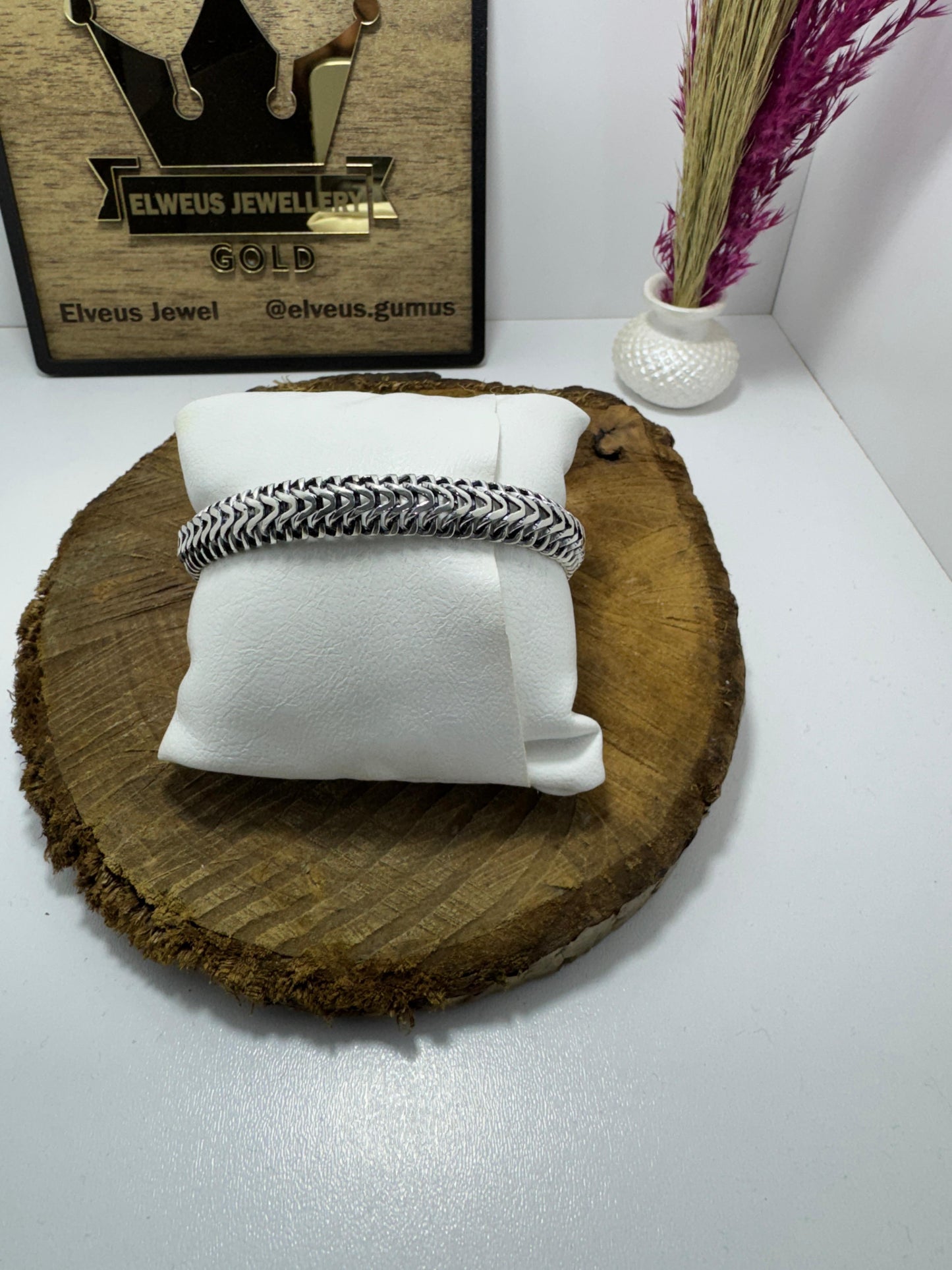 VINTAGE EL İŞİ 925 AYAR GÜMÜŞ BİLEKLİK