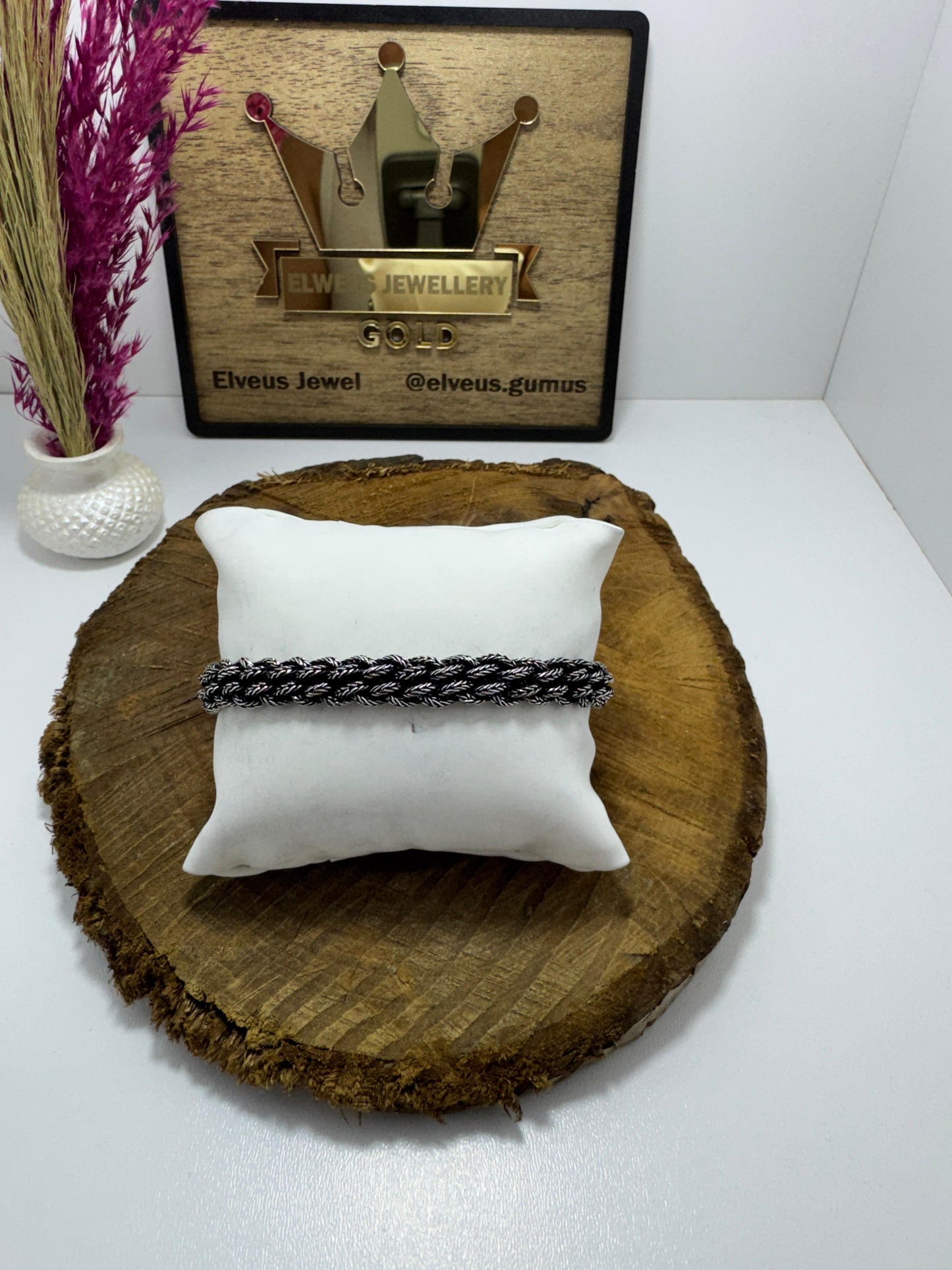 İNCE HASIR ÖRGÜ OTANTİK 925 AYAR GÜMÜŞ BİLEKLİK