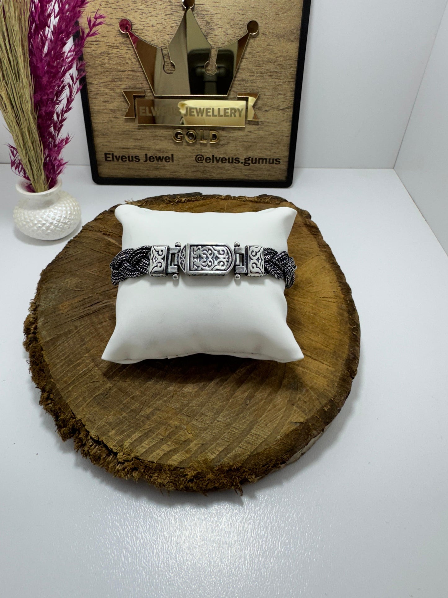 KALIN S Lİ OTANTİK ÖRGÜ 925 AYAR GÜMÜŞ BİLEKLİK