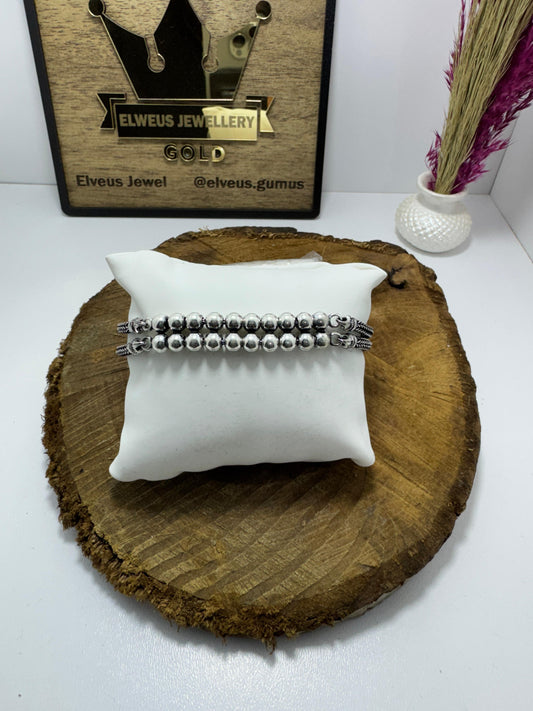 ORTA ÇİFT SIRA DORIKA 925 GÜMÜŞ ERKEK BİLEKLİK