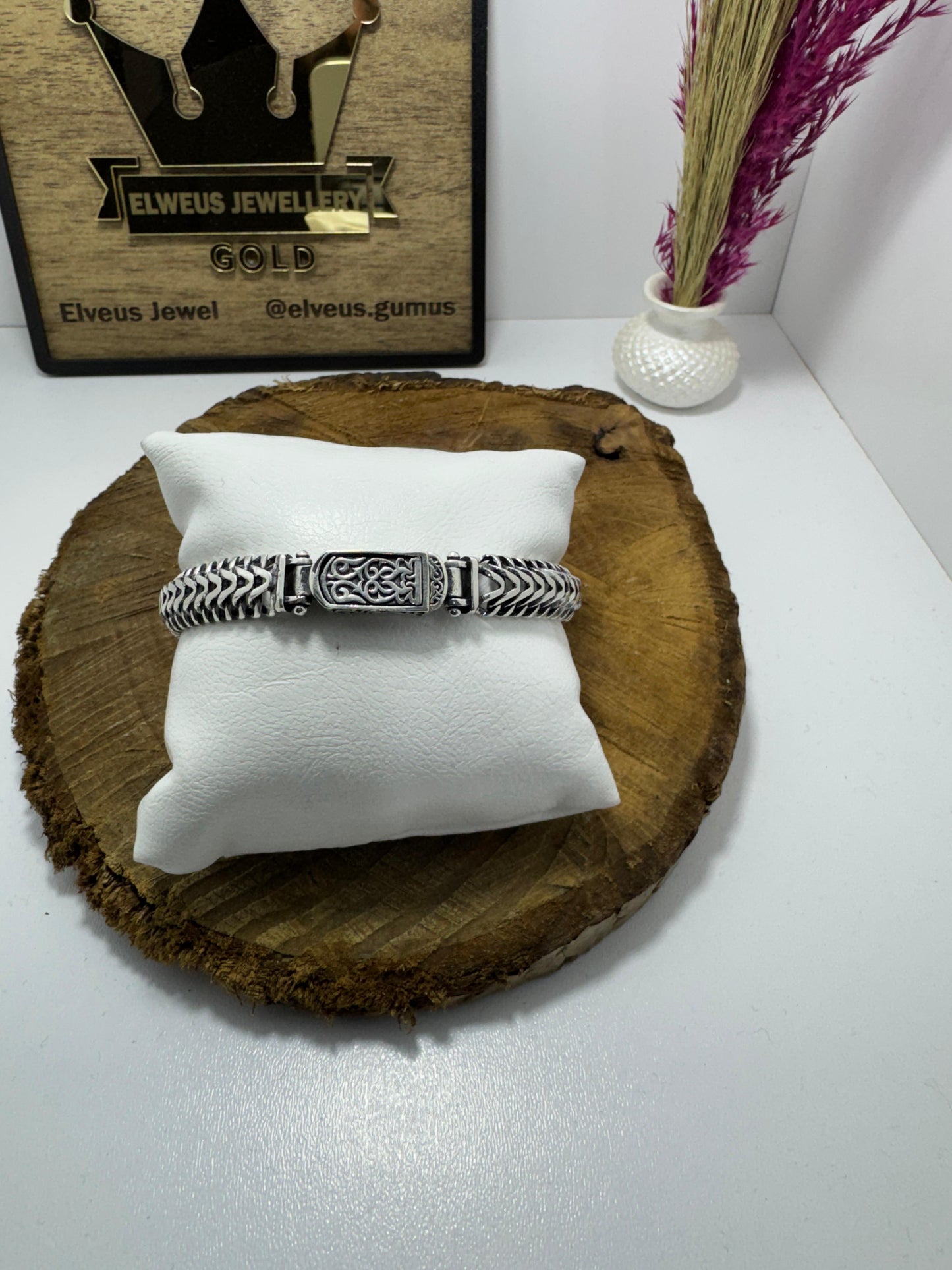 VINTAGE EL İŞİ 925 AYAR GÜMÜŞ BİLEKLİK