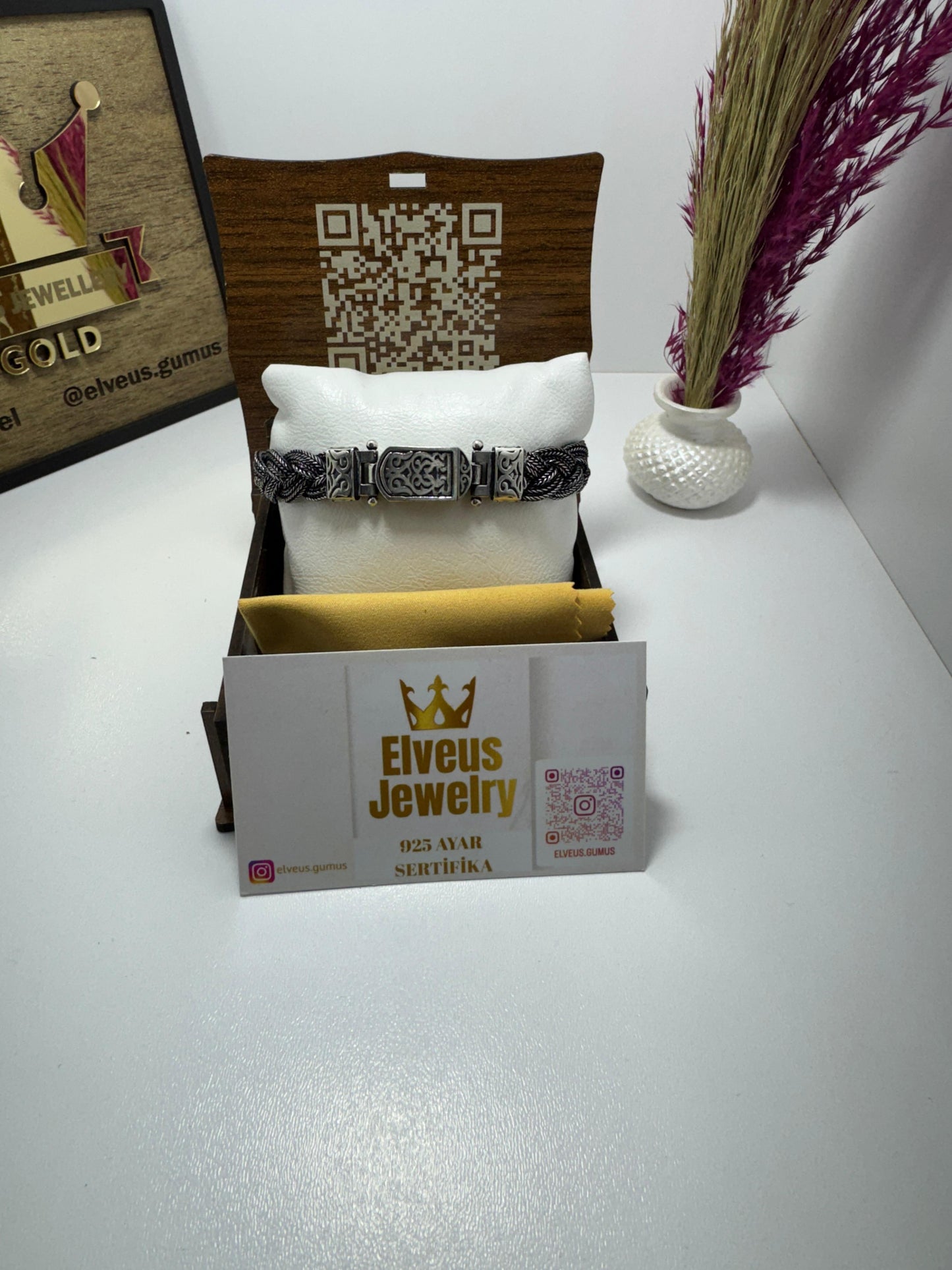 KALIN S Lİ OTANTİK ÖRGÜ 925 AYAR GÜMÜŞ BİLEKLİK