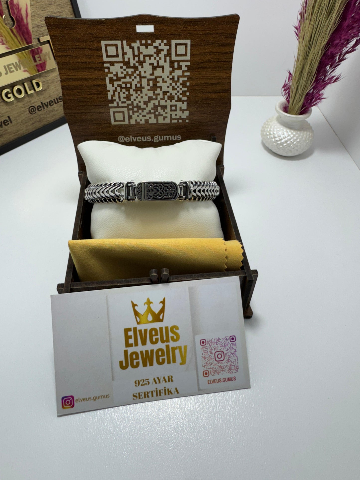 VINTAGE EL İŞİ 925 AYAR GÜMÜŞ BİLEKLİK