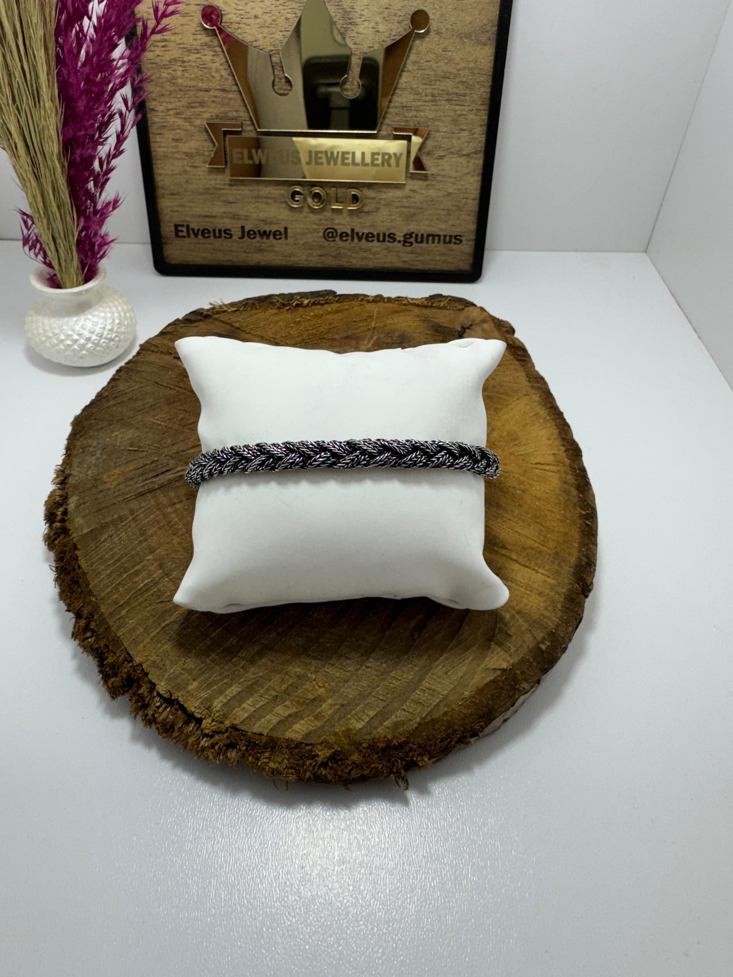 İNCE HALAT ÖRGÜ OTANTİK 925 AYAR GÜMÜŞ BİLEKLİK