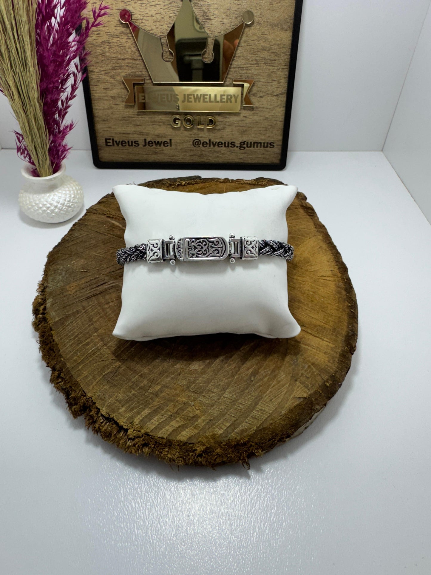 İNCE HALAT ÖRGÜ OTANTİK 925 AYAR GÜMÜŞ BİLEKLİK