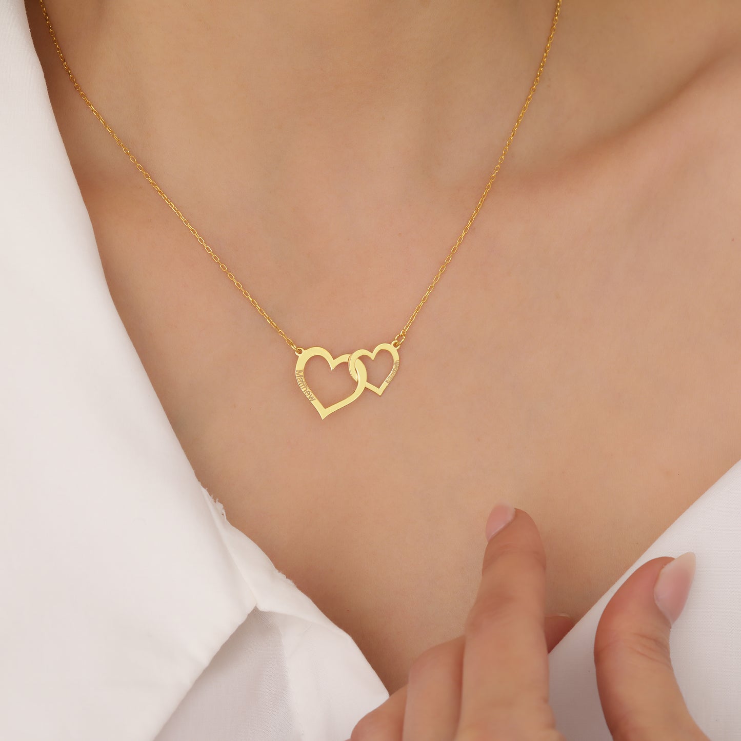 ÖZEL İSİMLİ KALPLİ KOLYE 925 AYAR GÜMÜŞ