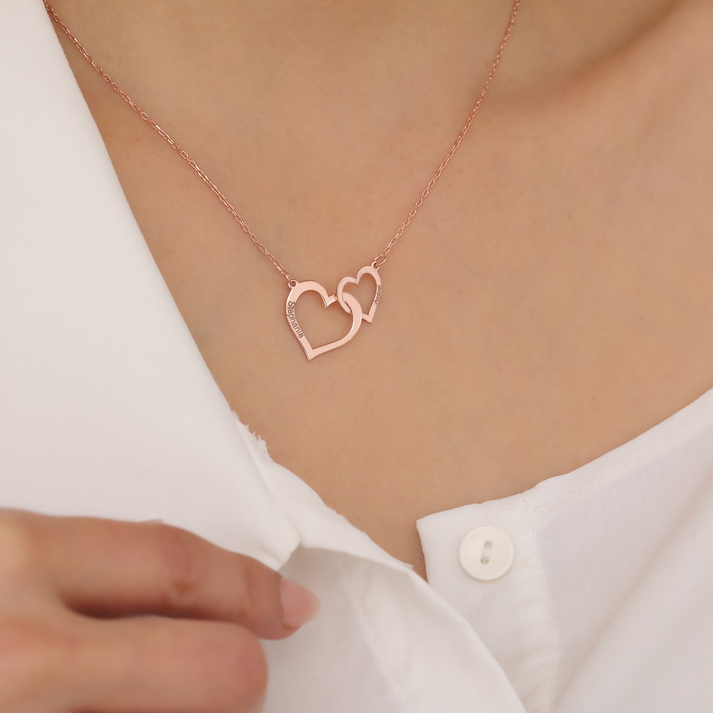 ÖZEL İSİMLİ KALPLİ KOLYE 925 AYAR GÜMÜŞ