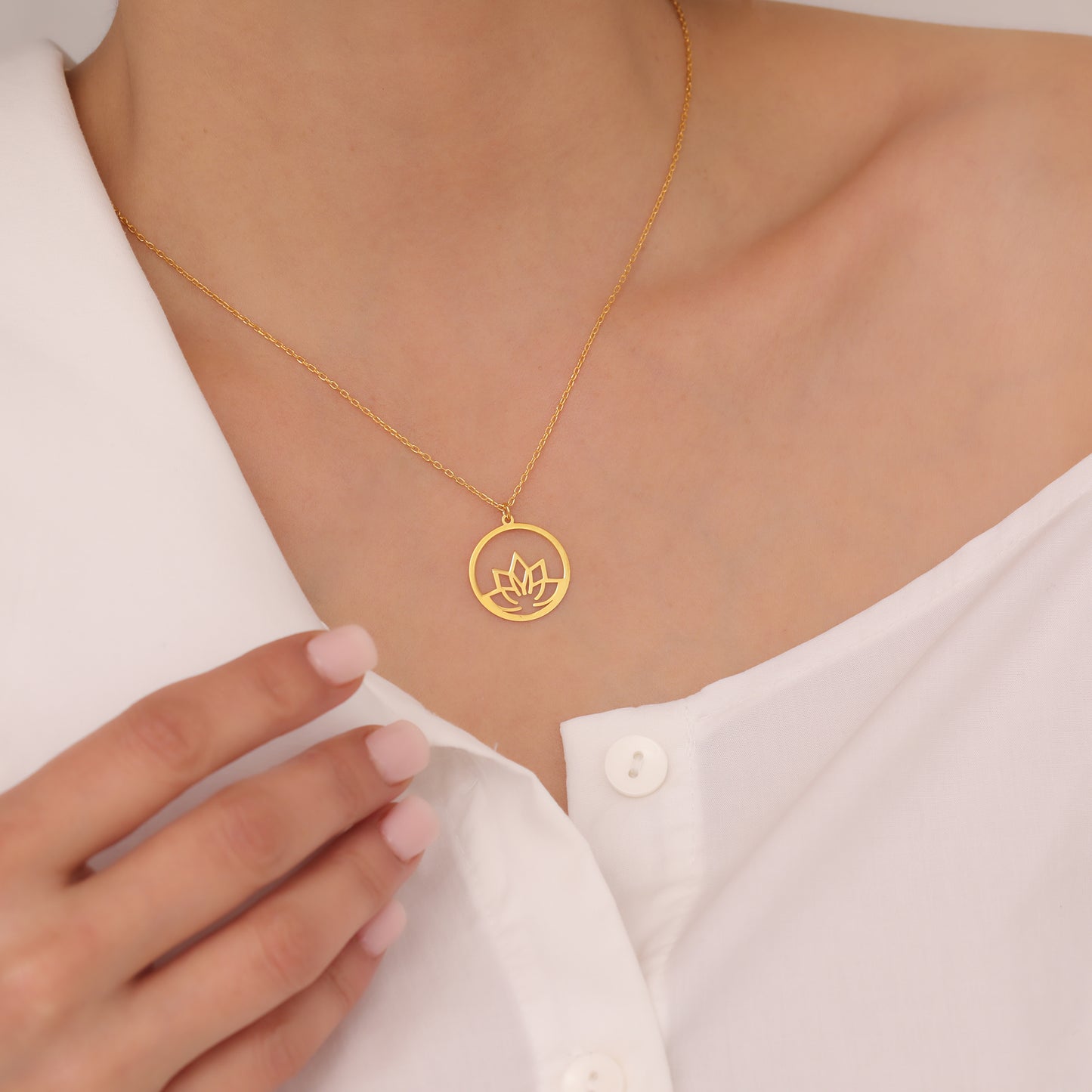 LOTUS ÇİCEĞİ 925 AYAR GÜMÜŞ KOLYE