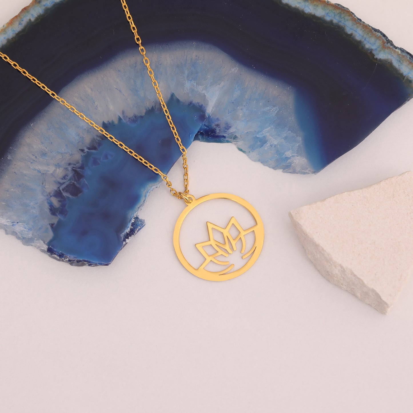 LOTUS ÇİCEĞİ 925 AYAR GÜMÜŞ KOLYE