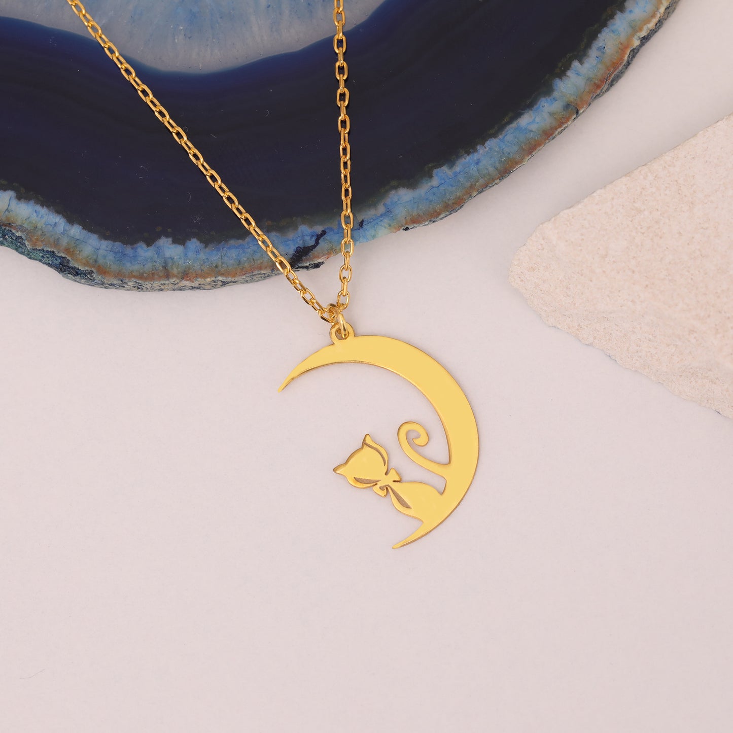 GECE KEDİSİ 925 AYAR GÜMÜŞ KOLYE