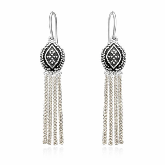 925 Ayar El İşçiliği Midyat Hasırı Küpe – Eskitme Renk