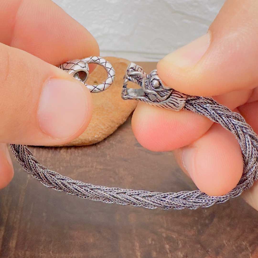 EJDERHA NEFESİ OTANTİK ÖRME 925 AYAR GÜMÜŞ BİLEKLİK