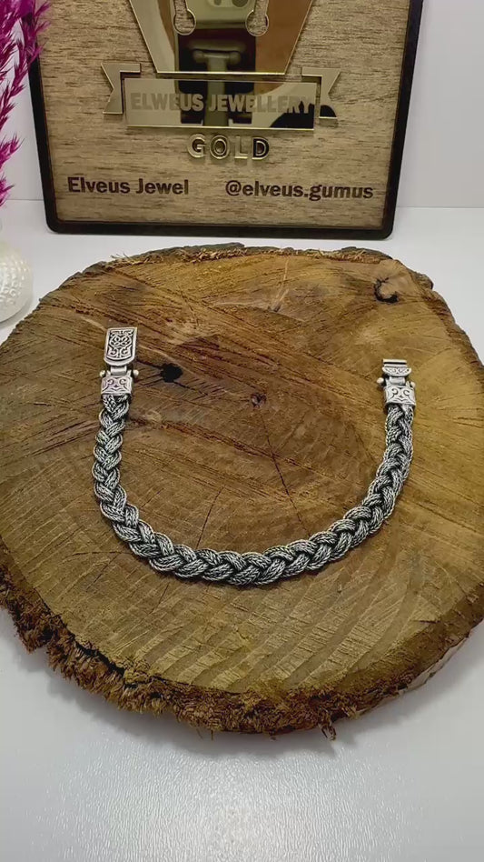 İNCE S Lİ ÖRGÜ OTANTİK 925 AYAR GÜMÜŞ BİLEKLİK